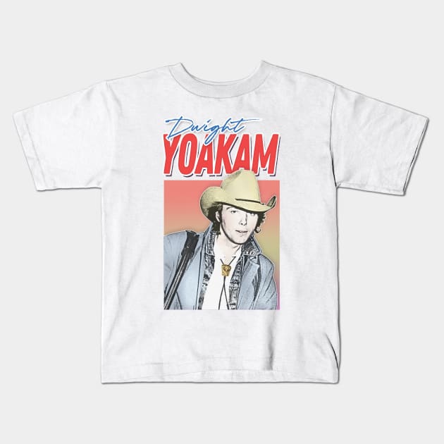 Dwight Yoakam / 80s Styled Retro Fan Design Kids T-Shirt by DankFutura